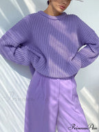 Knitted Solid Graceful Pocket Sweater Cardigan