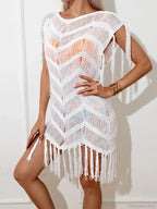 Knitted Tassel Bikini Cover Up