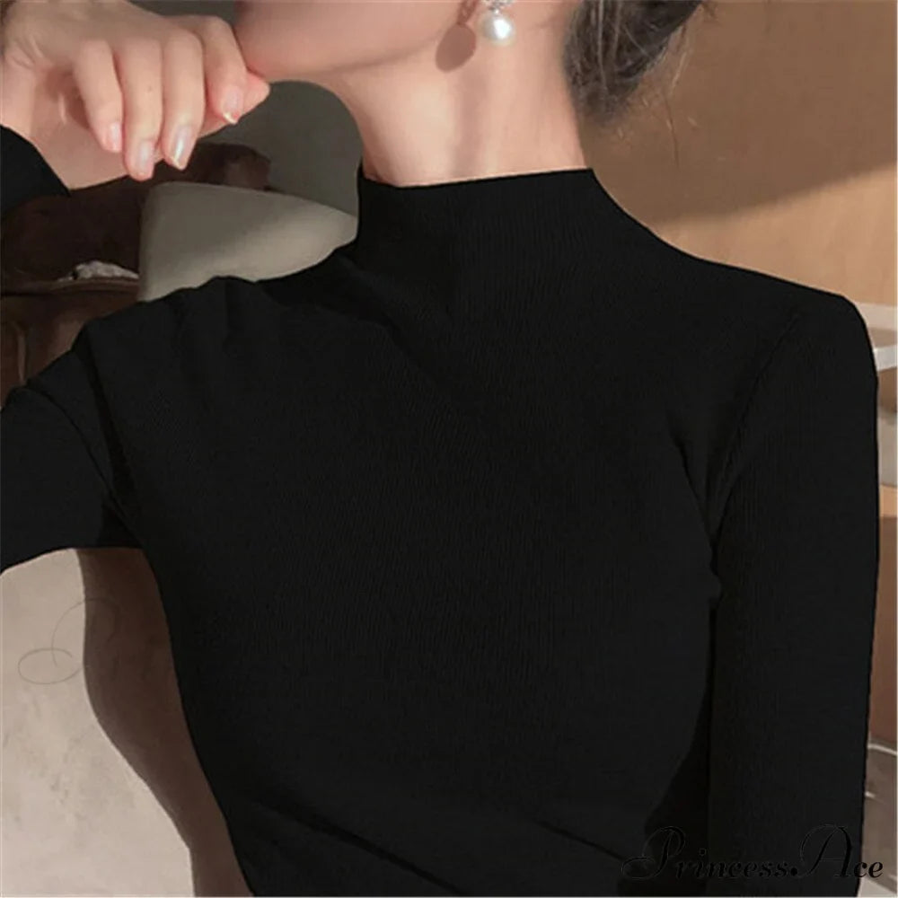 Knitted Turtleneck Pullovers Top