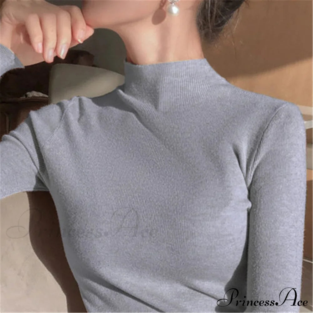 Knitted Turtleneck Pullovers Top
