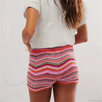 Knitted Wave Striped Micro Short