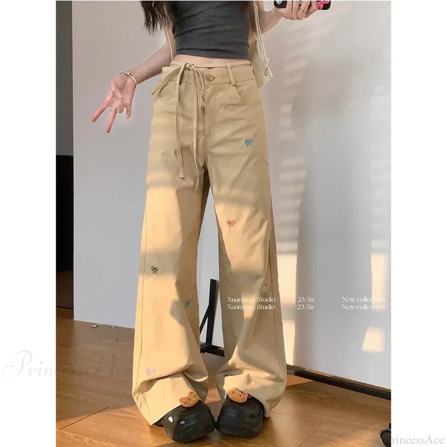 Korean Butterfly Embroidered Pants