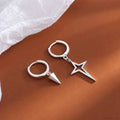 Korean Style Cross Uneven Drop Earring