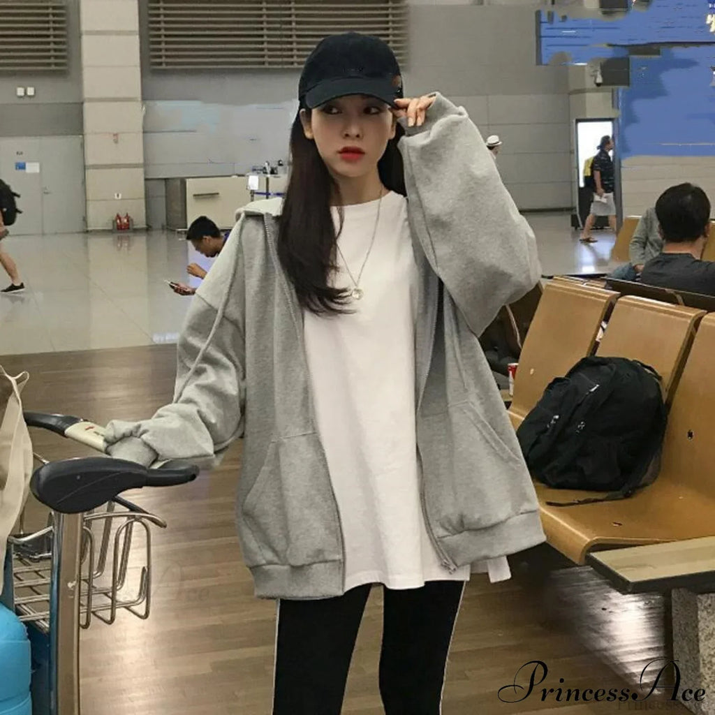 Korean Version Oversized Solid Color Hoodies