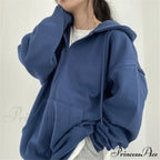 Korean Zip Up Oversized Hoodie