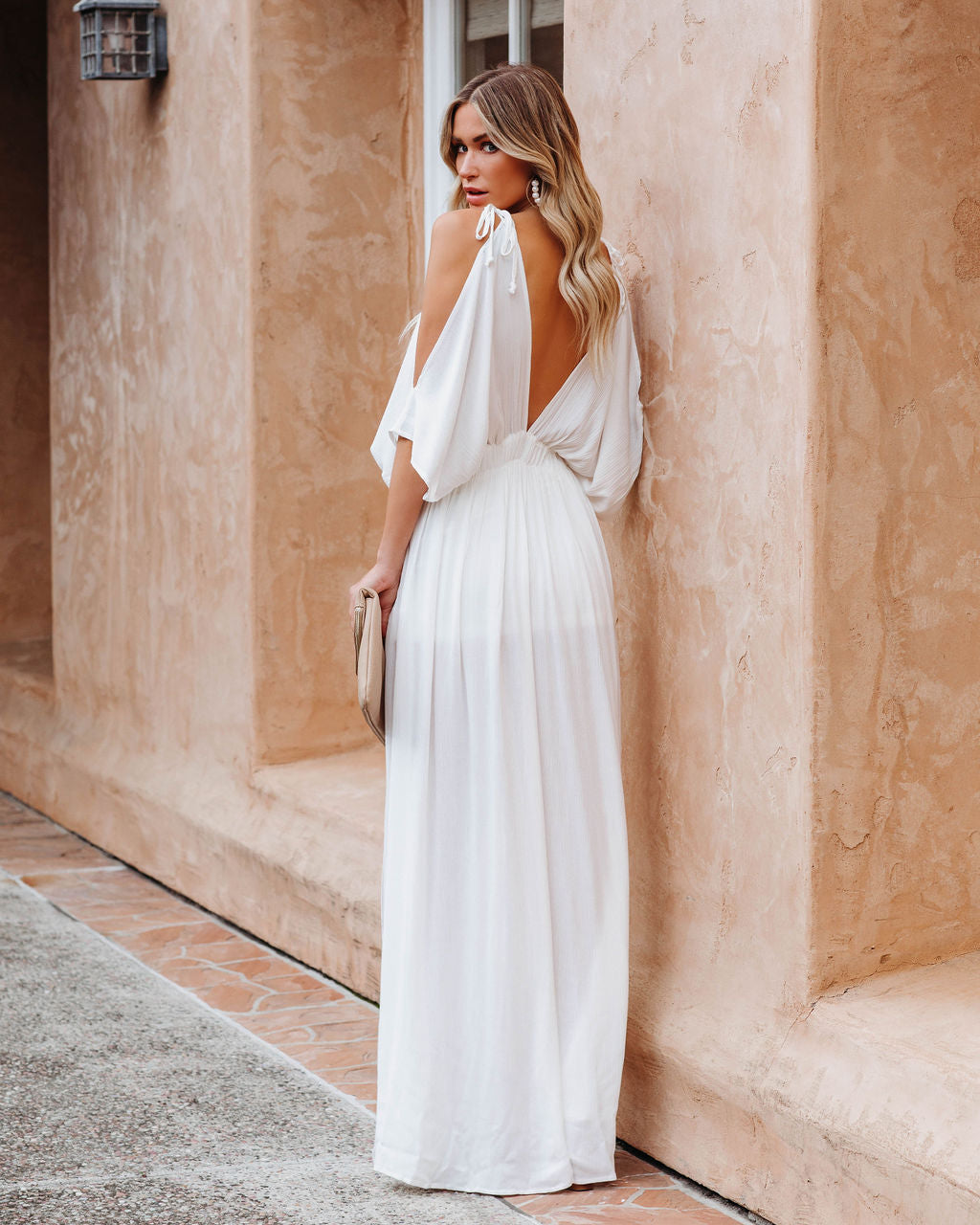 Korrine Cold Shoulder Maxi Dress Off White