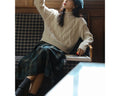 Cable Knit Mock Neck Sweater