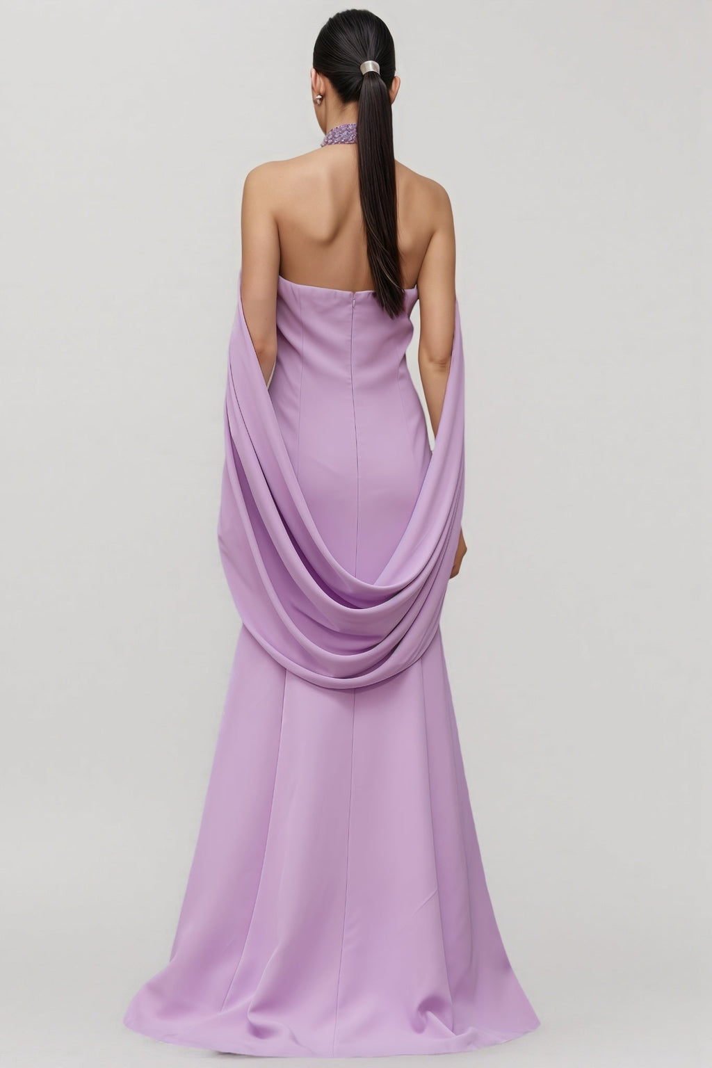 Tiana Purple Shawl Embellished Maxi Dress
