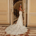 Lace Backless Mermaid Wedding Dress