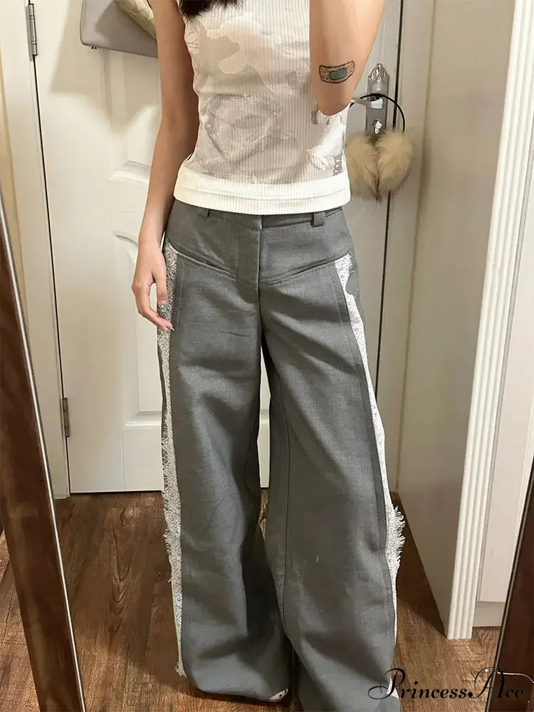 Lace Baggy High Charming Waist Loose Trousers