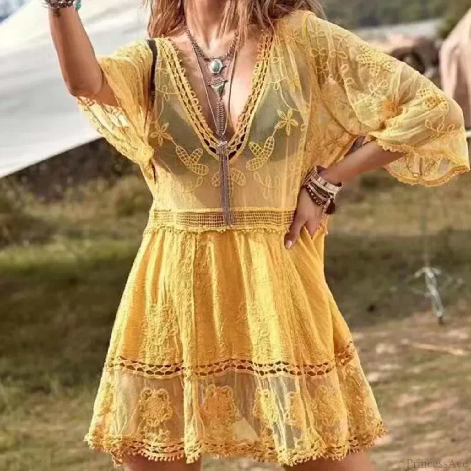 Lace Bikini Cover Up Beach Dress