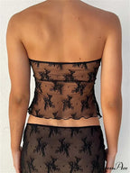Lace Bustiers Corsets Strapless Off Shoulder Tubes Party Mesh See Through Tank Summer Mini Vest New Tank top