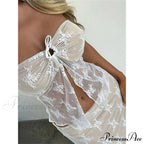 Lace Bustiers Corsets Strapless Off Shoulder Tubes Party Mesh See Through Tank Summer Mini Vest New Tank top