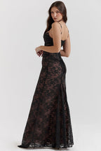 Meira - Shoulder - On Floral Lace Maxi Dress