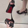 Lace Fish Mouth Gothic Tall Heel