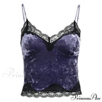 Lace Gothic Aesthetic Velvet Grunge Punk Bodycon V-neck Elegant Classic Crop Top