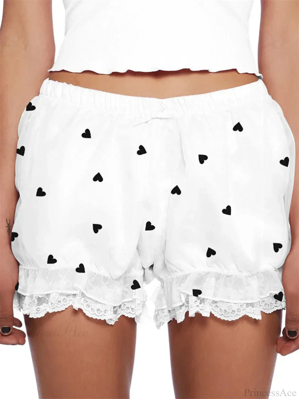 Lace Heart Bow Bloomer Short