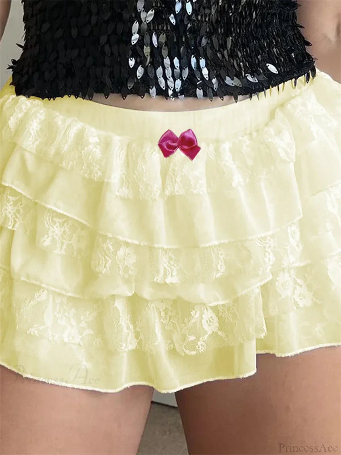Lace Layered Bow Bloomer Short