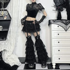 Lace Layered Eyelet Mini Skirt