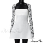 Lace Long Stylish Sleeve Mini Dress