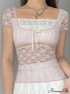 Lace Patchwork Graceful Butterfly Print Dress