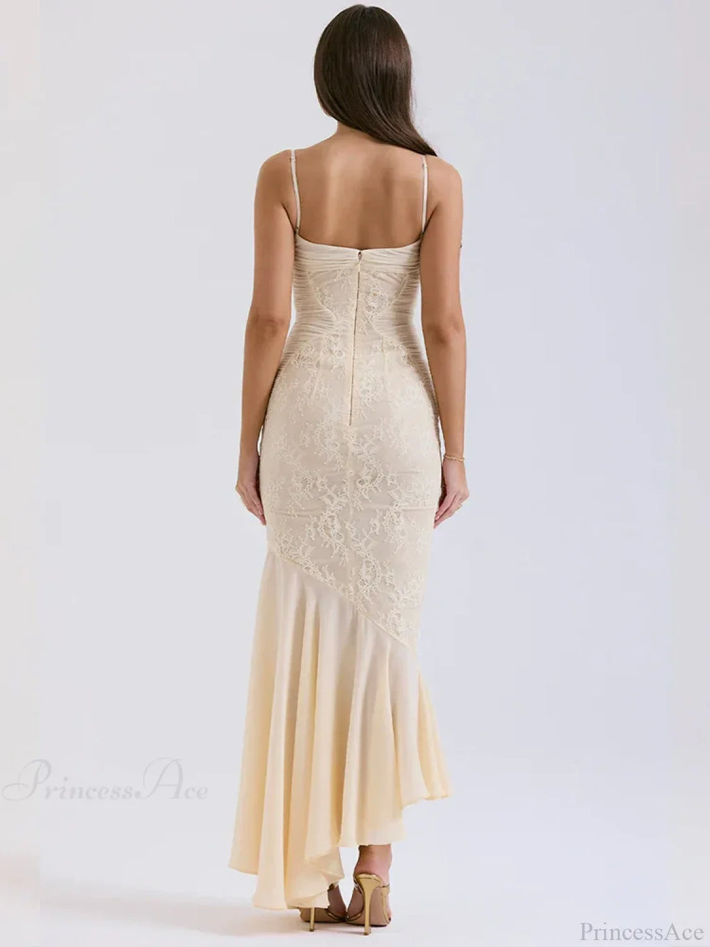 Lace Pleated Slim Bodycon Mermaid Vacation Dress