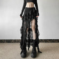 Lace Ruffles Patchwork Mini Skirt