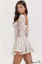 Lace Serenade Flare Charming Sleeve Mini Dress
