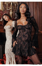 Lace Serenade Flare Charming Sleeve Mini Dress