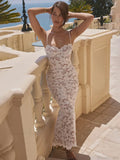 Lace Slim Bodycon Maxi Vacation Dress