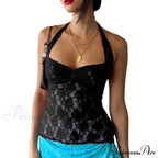 Lace Solid Chic Basic Casual Slim Fit Summer Stylish Elegant Crop Top