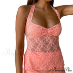 Lace Solid Chic Basic Casual Slim Fit Summer Stylish Elegant Crop Top