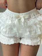 Lace Spliced Pajama Lounge Short