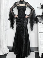 Lace Splicing Asymmetric Skirt