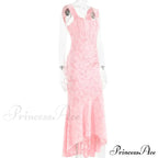 Lace Textured Strap Charming Wrap Midi Dress