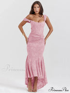 Lace Textured Strap Charming Wrap Midi Dress