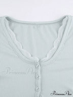 Lace Trim Graceful Knit Crop Top