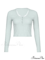 Lace Trim Graceful Knit Crop Top