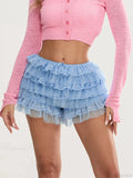 Lace Trim Multi-Layer Bloomer Short