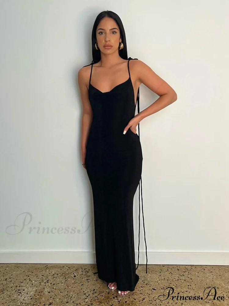 Lace-up Backless Dress