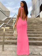 Lace-up Backless Dress
