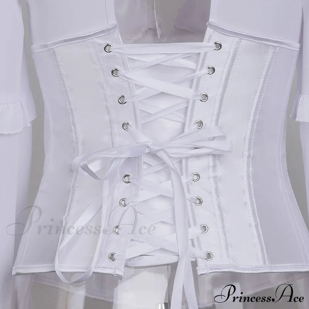 Lace Up Corset Charming Long Sleeve Blouse