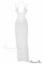 Lace Up Hollow Out Knitted Dress