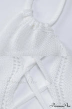 Lace Up Hollow Out Knitted Dress