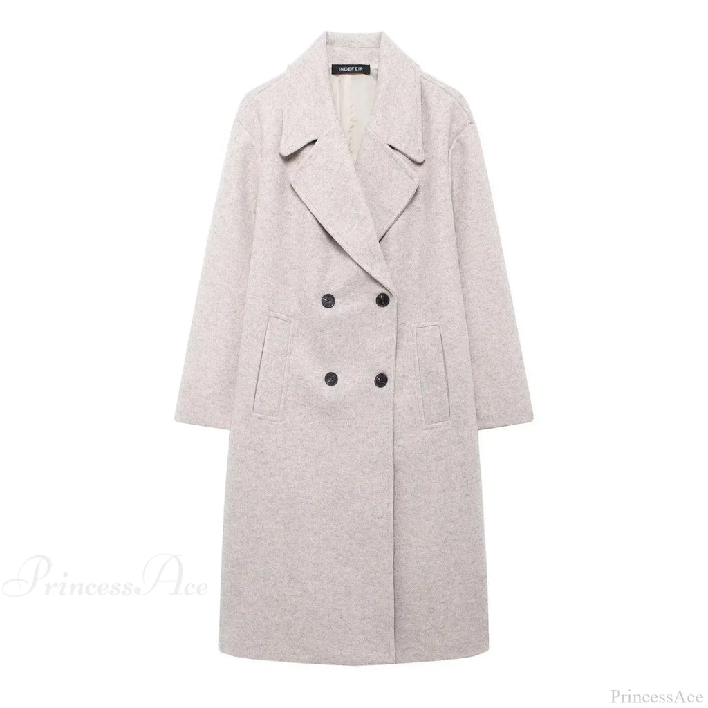 Lace-Up Mao Collar Big Lapel Overcoat