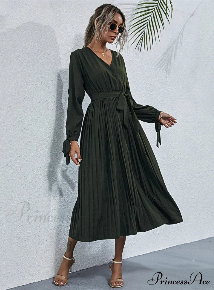 Lace-Up Waist Dress