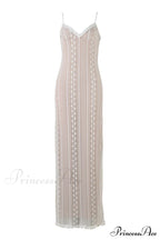 Lace V Neck Charming Slit Two-Piece Dress