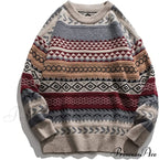 Ladies Autumn/Winter Retro Striped Sweater