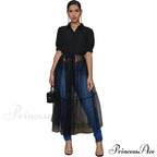 Ladies Long Solid Color Casual Dress