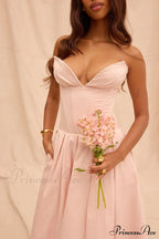 Lady Black Stylish Strapless Midi Dress